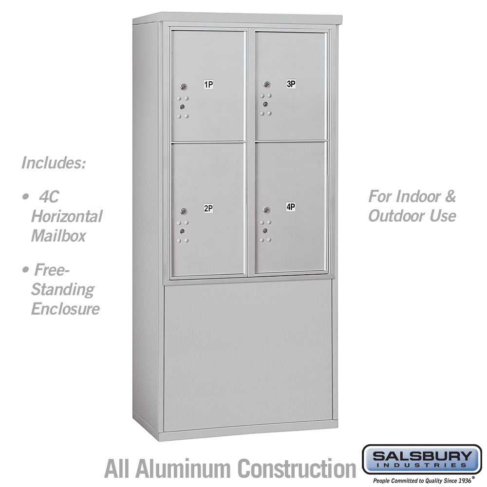 11 Door Free-Standing Parcel Locker with 4 Parcel Lockers for USPS Access