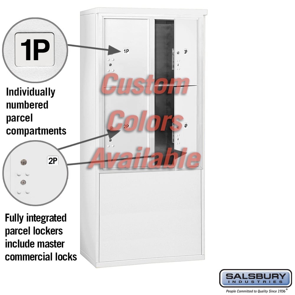 Free-Standing 4C Horizontal Mailbox Unit with Parcel Lockers