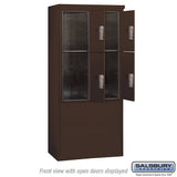 11-Door Free-Standing Parcel Locker with 4 Parcel Compartments in Bronze