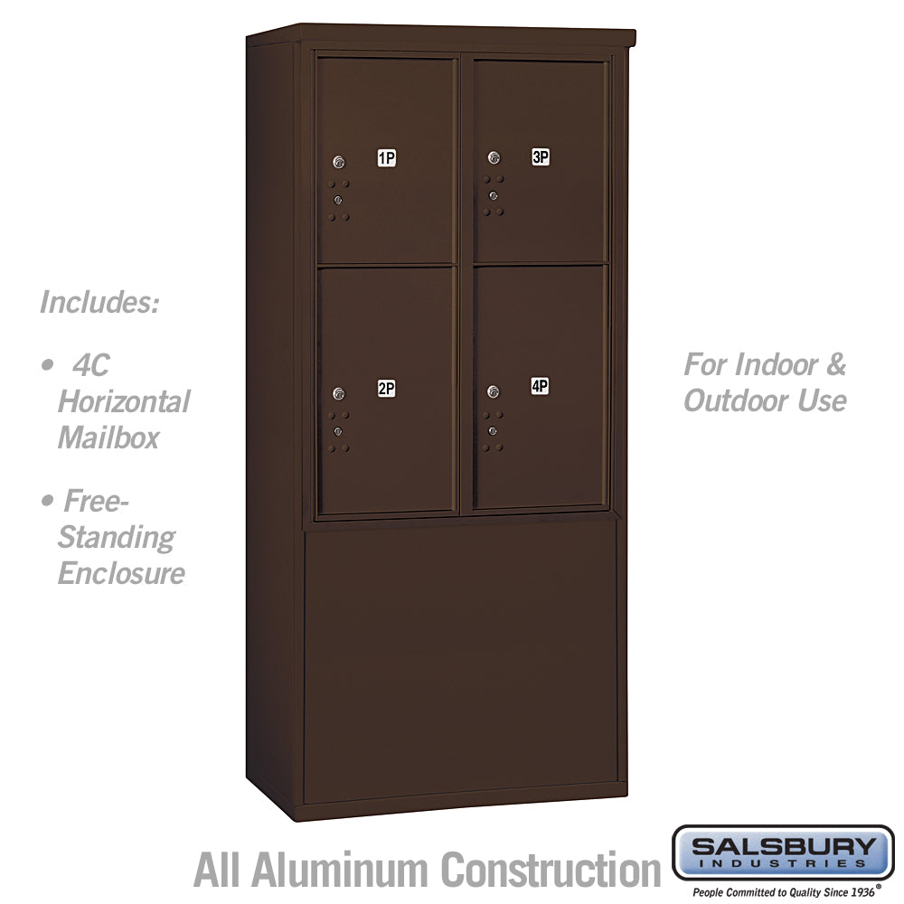 11-Door Free-Standing Parcel Locker with USPS Access in Bronze