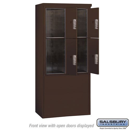 11-Door Free-Standing Parcel Locker with USPS Access in Bronze