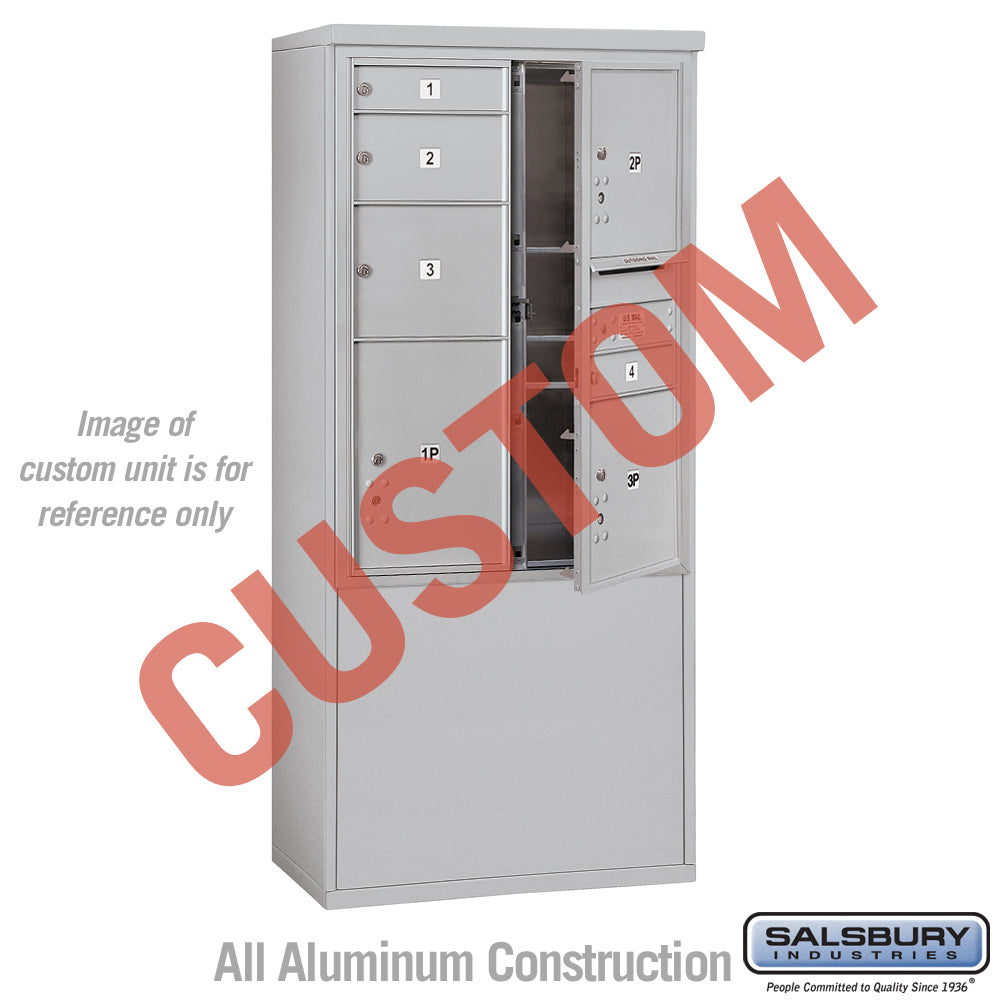 Free-Standing 4C Horizontal Mailbox Unit - 11 Door High, Double Column, Aluminum, USPS Access