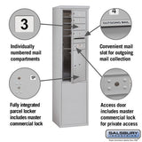 11-Door Free-Standing Mailbox with Parcel Locker, Aluminum, Private Access
