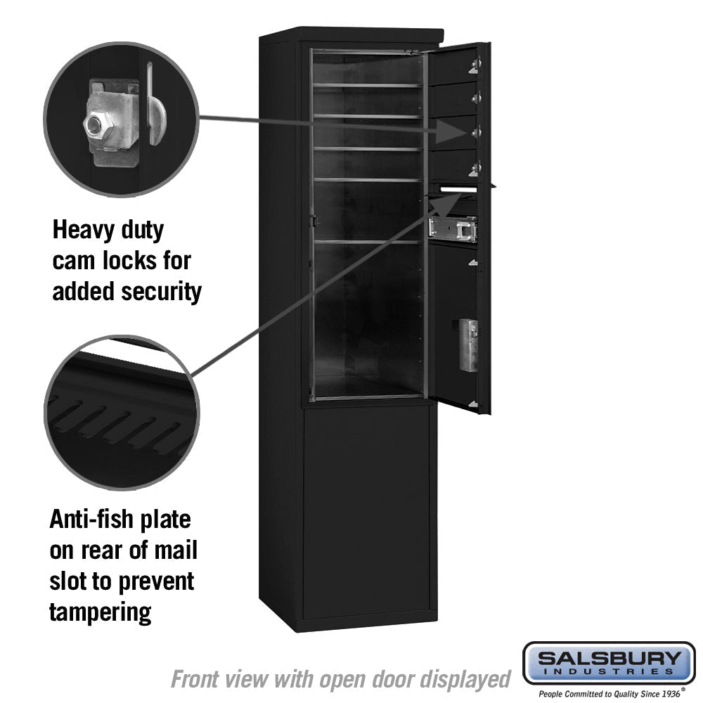 11-Door Free-Standing Mailbox with Parcel Locker in Black
