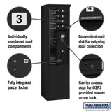 11-Door Free-Standing Mailbox with Parcel Locker in Black