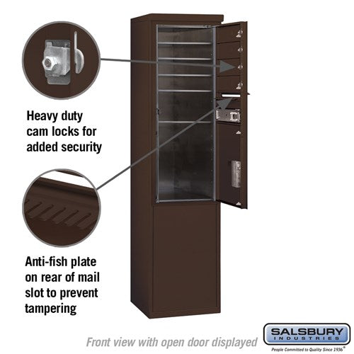 11-Door Free-Standing Mailbox with Parcel Locker in Bronze