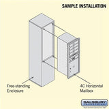 11-Door Free-Standing Mailbox with Parcel Locker in Bronze
