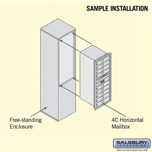 11 Door High Free-Standing 4C Horizontal Mailbox with Private Access