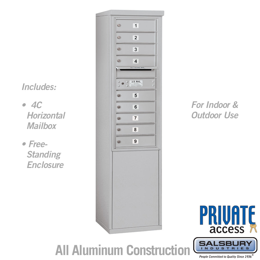 11 Door High Free-Standing 4C Horizontal Mailbox with Private Access