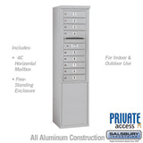 11 Door High Free-Standing 4C Horizontal Mailbox with Private Access