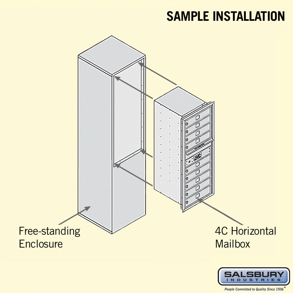 11-Door Free-Standing 4C Horizontal Mailbox with USPS Access
