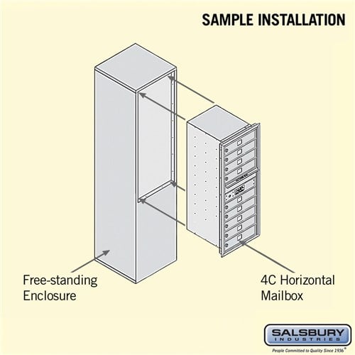 11 Door High Free-Standing 4C Horizontal Mailbox with USPS Access
