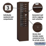 11 Door High Free-Standing 4C Horizontal Mailbox with Private Access in Bronze