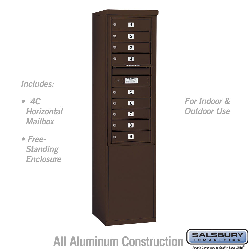 11 Door High Free-Standing 4C Horizontal Mailbox with USPS Access