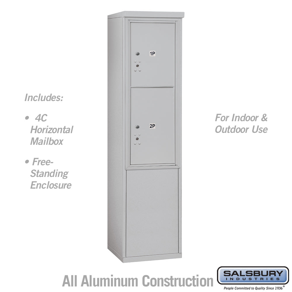 11 Door Free-Standing Parcel Locker with 2 Parcel Lockers, Aluminum, USPS Access