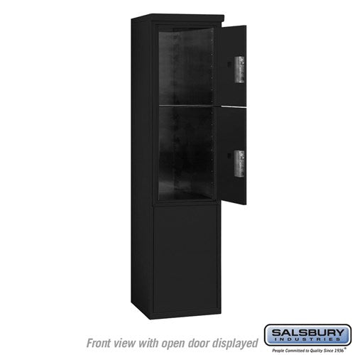 11 Door Free-Standing Parcel Locker with 2 Parcel Lockers in Black for Private Access