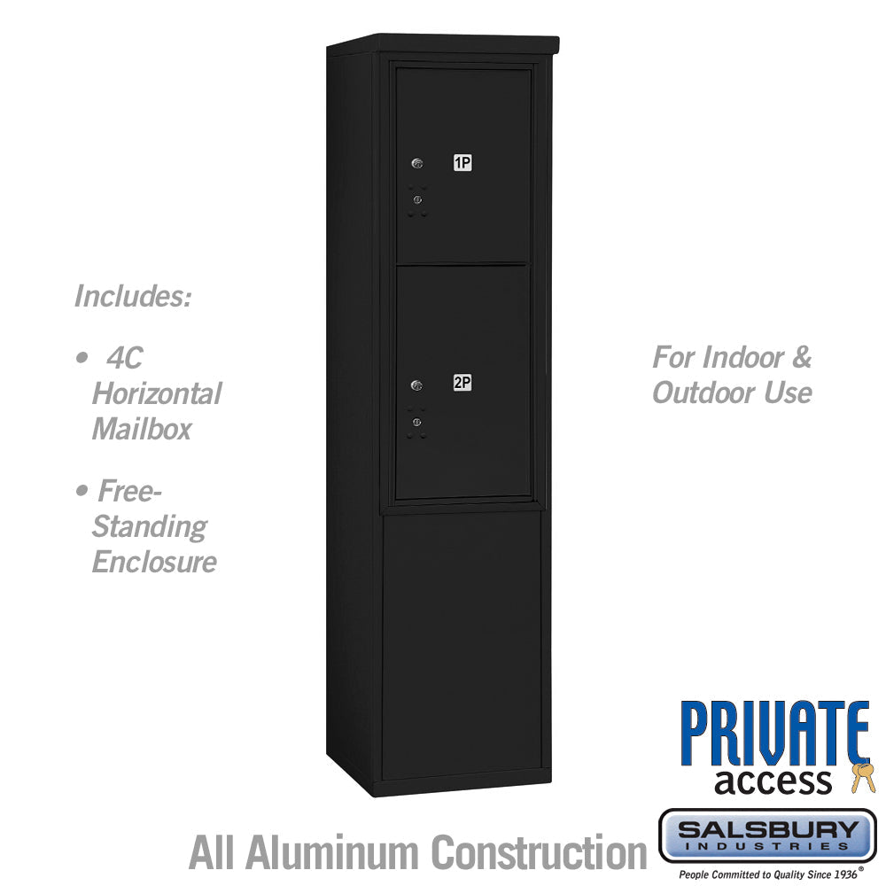 11 Door Free-Standing Parcel Locker with 2 Parcel Lockers in Black for Private Access