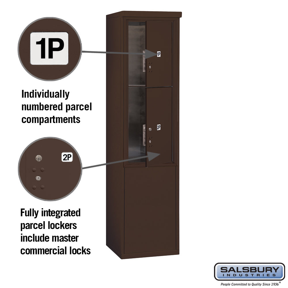 11-Door Free-Standing Parcel Locker with Private Access in Bronze