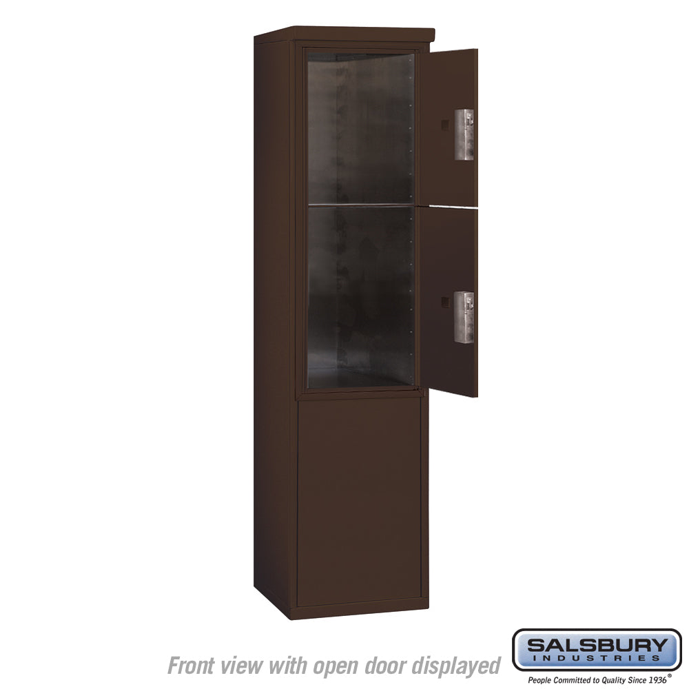 11-Door Free-Standing Parcel Locker with Private Access in Bronze