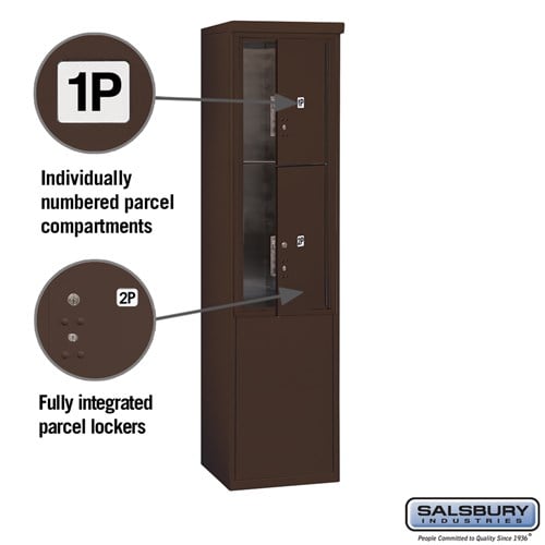 11-Door Free-Standing Parcel Locker with USPS Access in Bronze