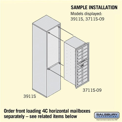 Free-Standing Mailbox Enclosure for 3711 Single Column Unit - Black