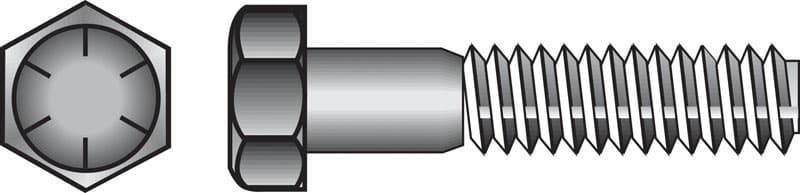 Hillman 1/4 in. Diameter x 2 in. Length Heat-Treated Zinc Steel Hex Head Cap Screws, Coarse Thread, 100-Pack