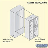 Maximum Height Free-Standing Mailbox with 10 Compartments and Parcel Lockers