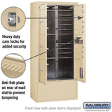 Maximum Height Free-Standing 4C Horizontal Mailbox with Parcel Lockers in Sandstone Private Access