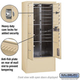 Maximum Height Free-Standing 4C Horizontal Mailbox with Parcel Lockers in Sandstone