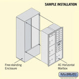 Maximum Height Free-Standing 4C Horizontal Mailbox with Parcel Lockers in Bronze
