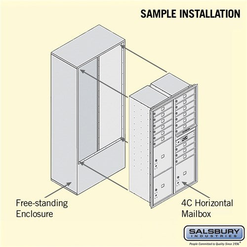 Maximum Height Free-Standing 4C Horizontal Mailbox with Parcel Lockers