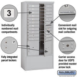 Maximum Height Free-Standing 4C Horizontal Mailbox with 20 Doors and 2 Parcel Lockers