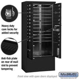Maximum Height Free-Standing 4C Horizontal Mailbox with 20 Doors and 2 Parcel Lockers in Black with Private Access