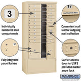 Maximum Height Free-Standing 4C Horizontal Parcel Locker with 8 Compartments in Sandstone
