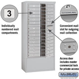 Maximum Height Free-Standing 4C Horizontal Mailbox with 29 Doors and Private Access