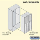 Free-Standing 4C Horizontal Mailbox Unit with 29 MB1 Doors, Custom Color, Front Loading, Private Access