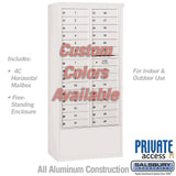 Free-Standing 4C Horizontal Mailbox Unit with 29 MB1 Doors, Custom Color, Front Loading, Private Access