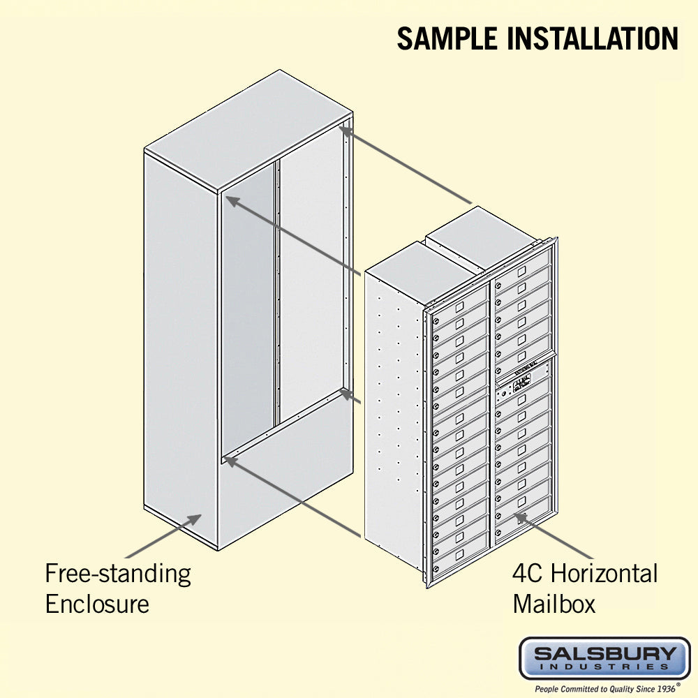 Maximum Height Free-Standing 4C Horizontal Mailbox with 29 Doors in Sandstone with Private Access