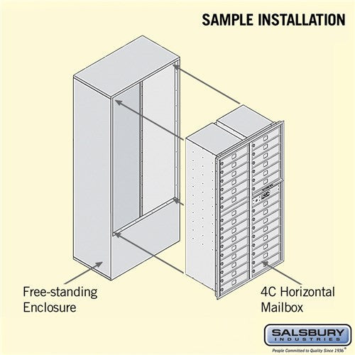 Maximum Height Free-Standing 4C Horizontal Mailbox with 29 Doors in Bronze with Private Access