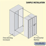 Maximum Height Free-Standing 4C Horizontal Mailbox with 29 Doors in Bronze with Private Access
