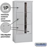 Maximum Height Free-Standing 4C Horizontal Parcel Locker with 6 Parcel Lockers in Aluminum