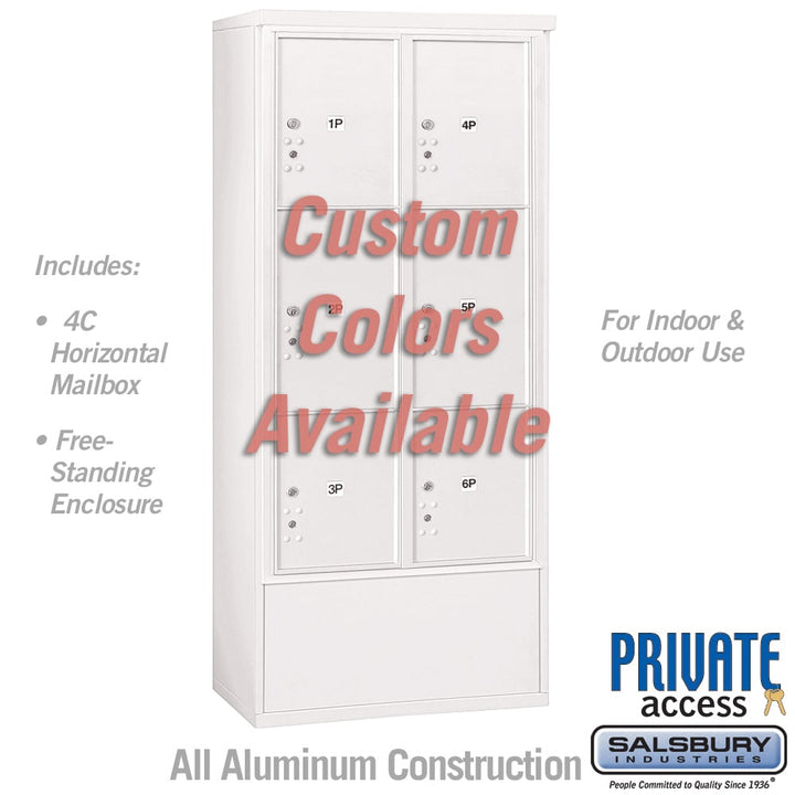 Free-Standing 4C Horizontal Mailbox Unit with Parcel Lockers