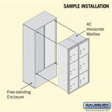 Free-Standing 4C Horizontal Mailbox Unit with Parcel Lockers