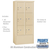 Maximum Height Free-Standing 4C Horizontal Parcel Locker with 6 Parcel Lockers in Sandstone