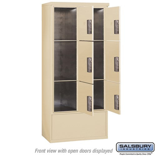 Maximum Height Free-Standing 4C Horizontal Parcel Locker with 6 Parcel Lockers in Sandstone