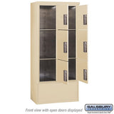 Maximum Height Free-Standing 4C Horizontal Parcel Locker with 6 Parcel Lockers in Sandstone