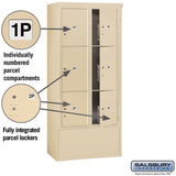 Maximum Height Free-Standing 4C Horizontal Parcel Locker with 6 Parcel Lockers in Aluminum with USPS Access