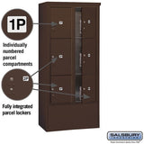 Maximum Height Free-Standing Parcel Locker with 6 Compartments in Bronze