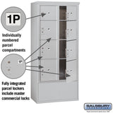 Salsbury Free-Standing 4C Horizontal Mailbox Unit with Parcel Lockers, Double Column, 72-1/8 in. H