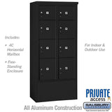 Maximum Height Free-Standing 4C Horizontal Parcel Locker with 3 Parcel Lockers in Black with Private Access